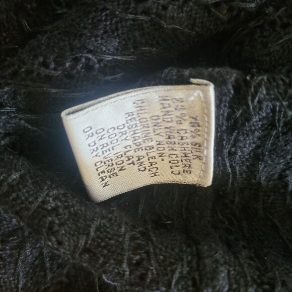 Talbots Collection Petite Black Sequin Short Sleeve Top Cashmere Silk Size M - Picture 4 of 6